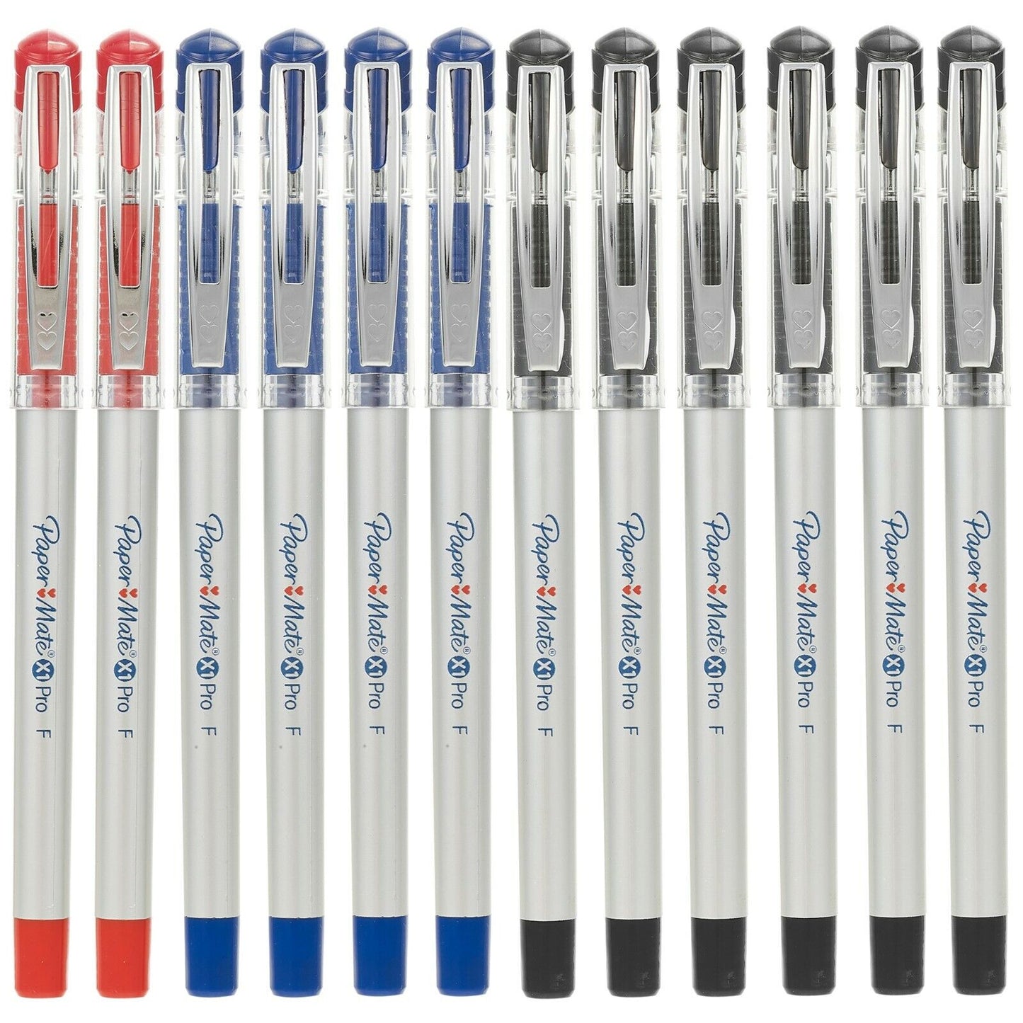 12Pc Blue Red Black 0.5Mm Comfort Grip School Office Stationary Gel Writing Pens