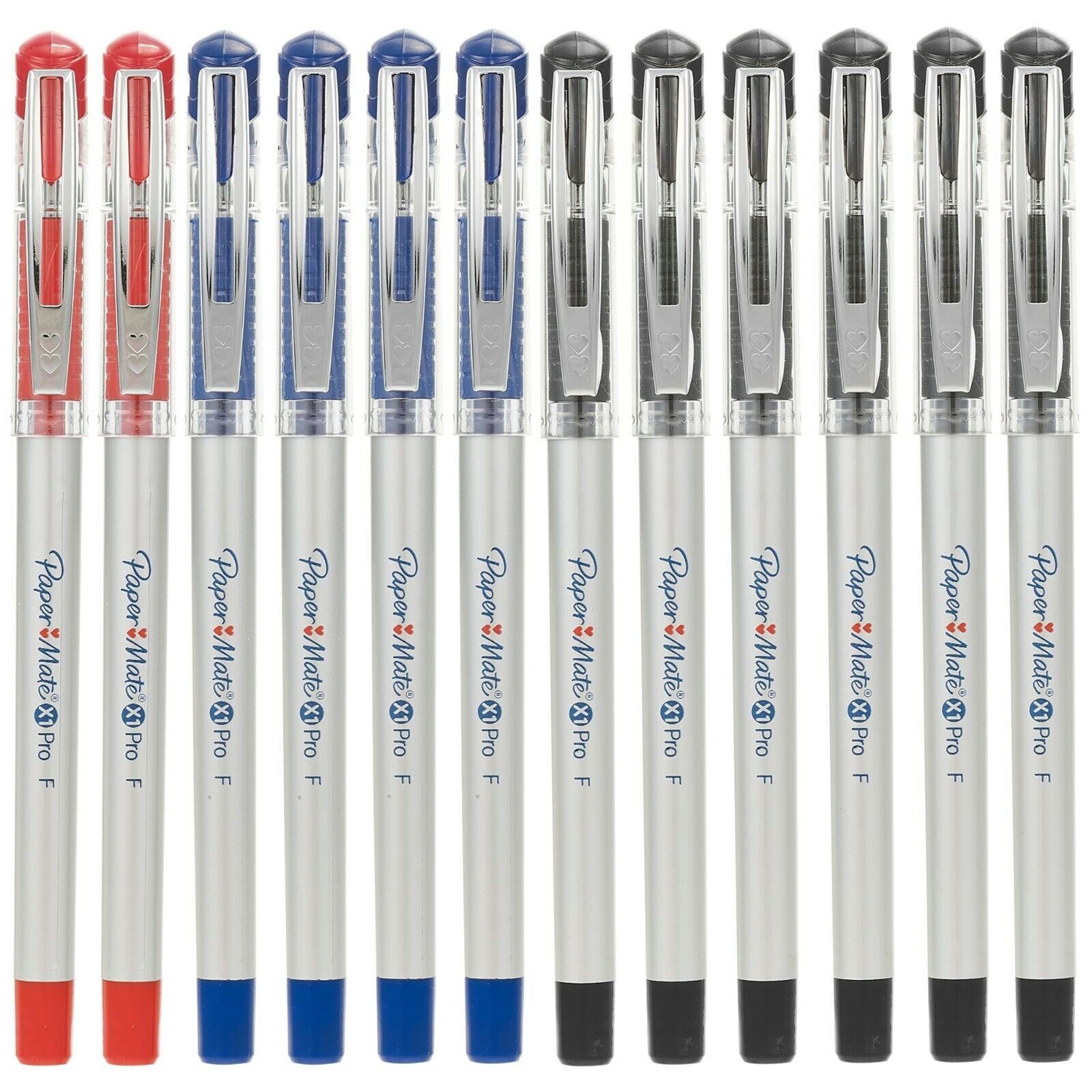 12Pc Blue Red Black 0.5Mm Comfort Grip School Office Stationary Gel Writing Pens