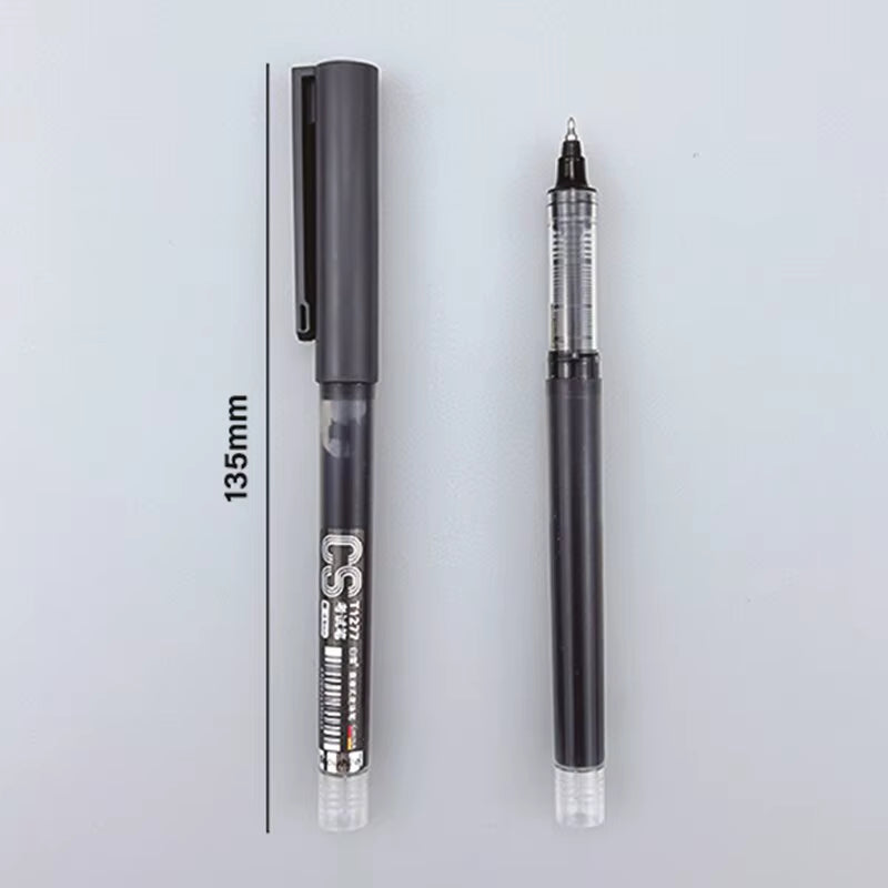 12Pcs Rollerball Pens Ball Point Pen 0.5Mm Extra Fine Tip Pens Black Liquid Ink Roller Ball Pens